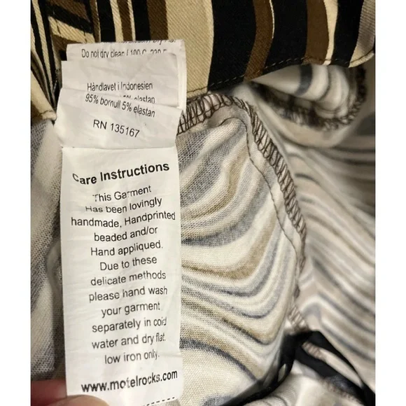 MOTEL ROCKS Denim Size:S Zoven Ripple Swirl High Waist Trouser Pants - Picture 7 of 12